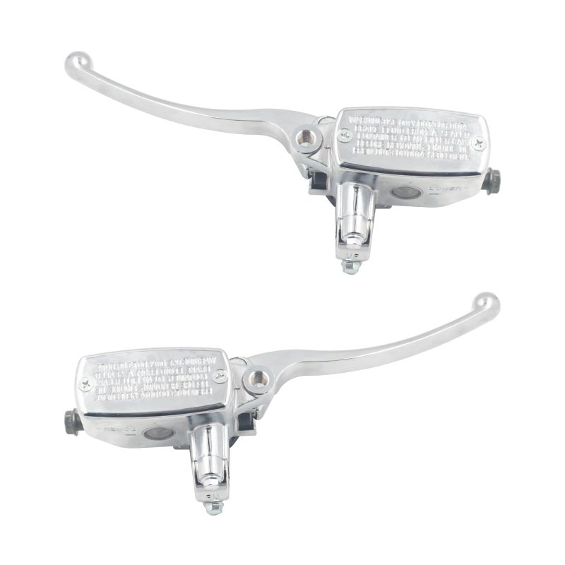 Triumilynn 7/8"" 22mm Brake Clutch Master Cylinder Replacement for Hon-da Ya-ma-ha Su-zu-ki Kawa-saki Motorcycle, 7/8 Inch Brake Master Cylinder Lever (Left & Right), Silver - Image 1